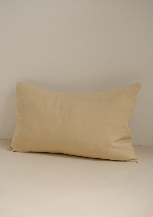 Sandy Yellow Linen Pillowcase