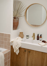 Cream White Linen Blend Waffle Towel Set
