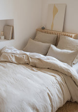 Beige Linen Duvet Cover Set