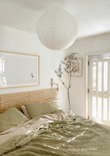 Moss Green Linen Duvet Cover Set