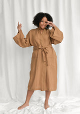 Almond Linen Bathrobe