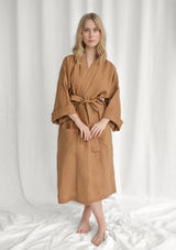 Almond Linen Bathrobe
