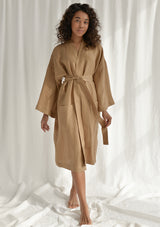 Brown Linen Bathrobe