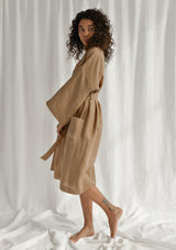 Brown Linen Bathrobe