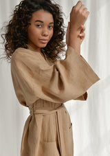 Brown Linen Bathrobe