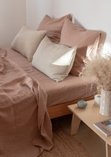 Sunset Rose Linen Sheet Set