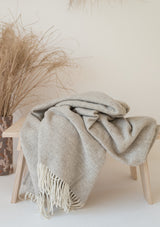 Beige Merino Wool Throw