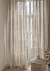Linen Curtain Panel With Multi-functional Tape