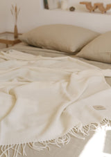 Ivory Merino Wool Throw