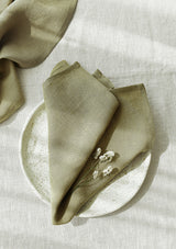 Moss Green Linen Napkin Set
