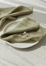 Moss Green Linen Napkin Set
