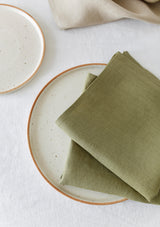 Moss Green Linen Napkin Set