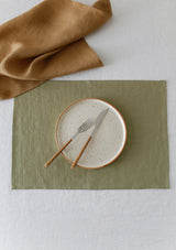 Moss Green Linen Placemat Set