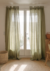 Tab Top Linen Curtain Panel