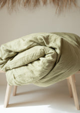 Moss Green Linen Duvet Cover