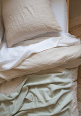 Beige Linen Bedding Set