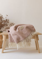 Blush Pink Merino Wool Throw