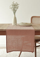 Sunset Rose Linen Table Runner