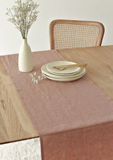 Sunset Rose Linen Table Runner