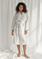 White Linen Bathrobe