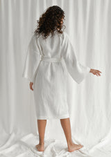 White Linen Bathrobe