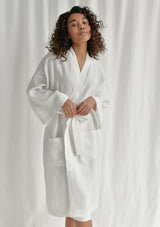 White Linen Bathrobe