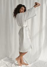 White Linen Bathrobe