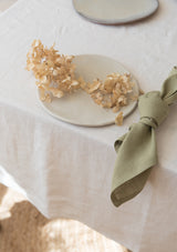 White (Ivory) Linen Tablecloth