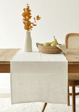 White (Ivory) Linen Table Runner