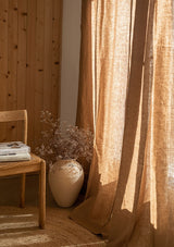 Tie Top Linen Curtain Panel