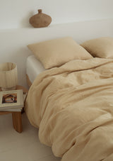 Sandy Yellow Linen Duvet Cover