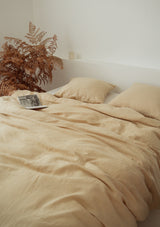 Sandy Yellow Linen Duvet Cover