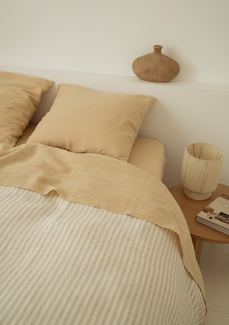 Sandy Yellow Linen Sheet Set