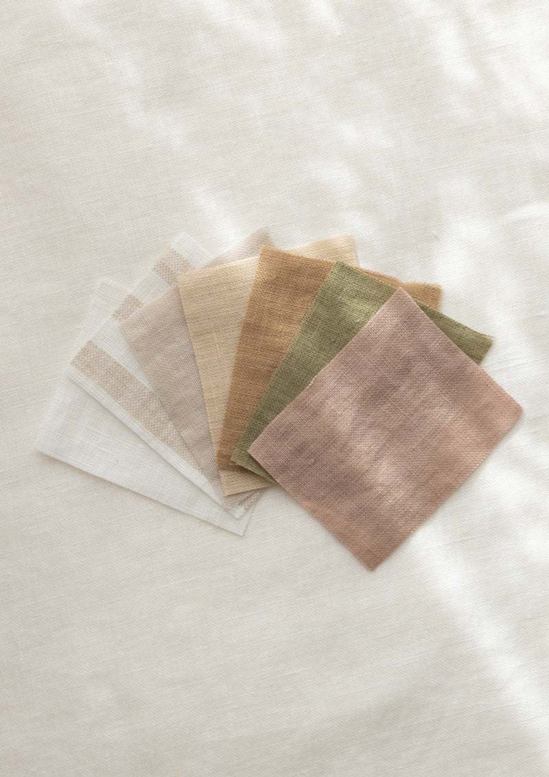 Set of linen fabric samples