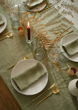 Moss Green Linen Tablecloth