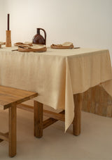 Sandy Yellow Linen Tablecloth