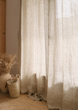 Tie Top Linen Curtain Panel