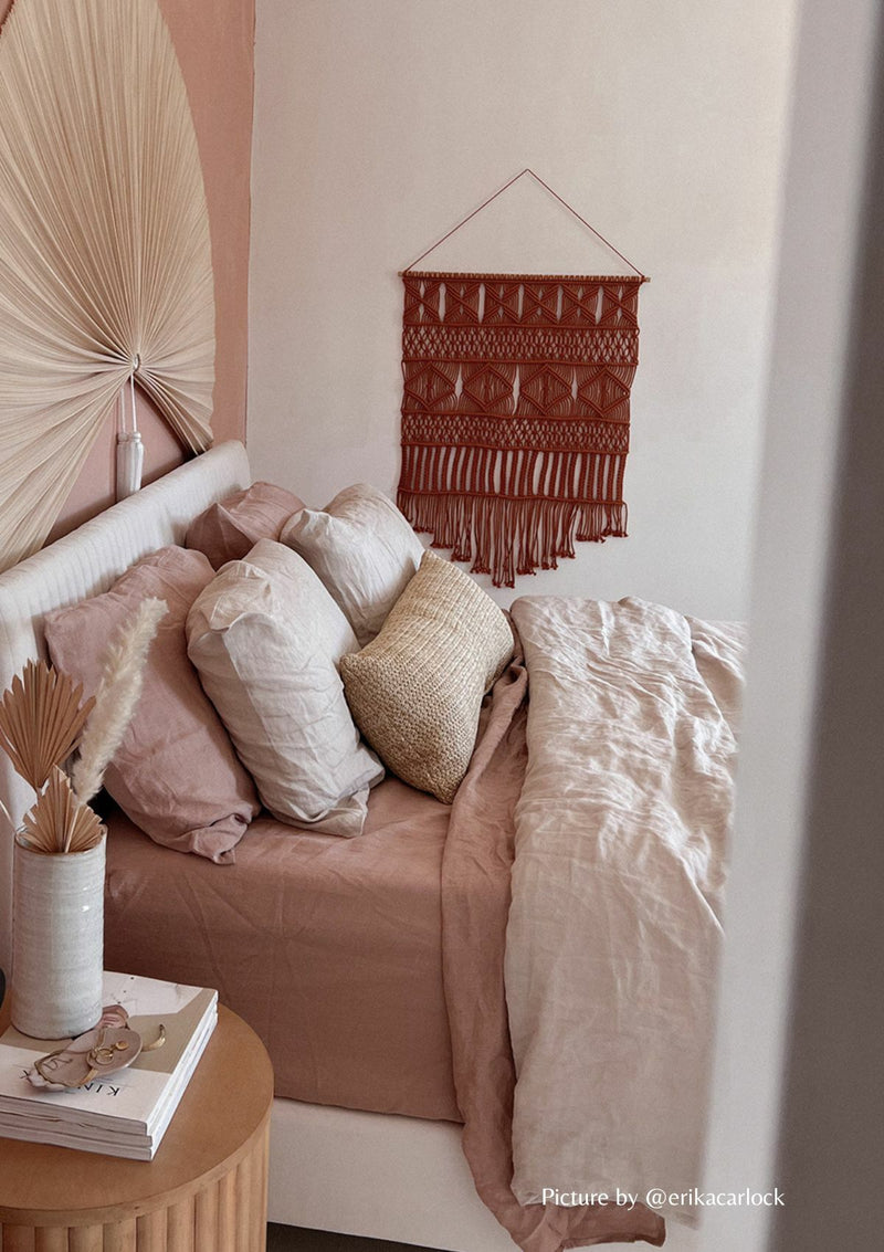 Sunset Rose Linen Fitted Sheet