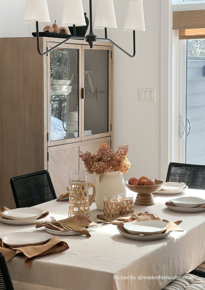 Beige Linen Tablecloth