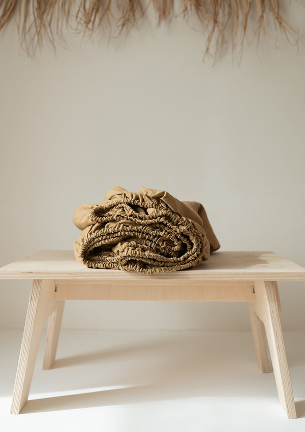 Brown Linen Fitted Sheet