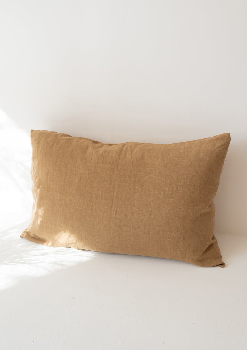 Brown Linen Pillowcase