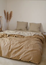 Brown and Beige Linen Bedding