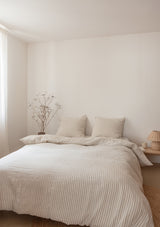 Beige Stripe Linen Pillowcase