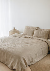 Beige Linen Duvet Cover