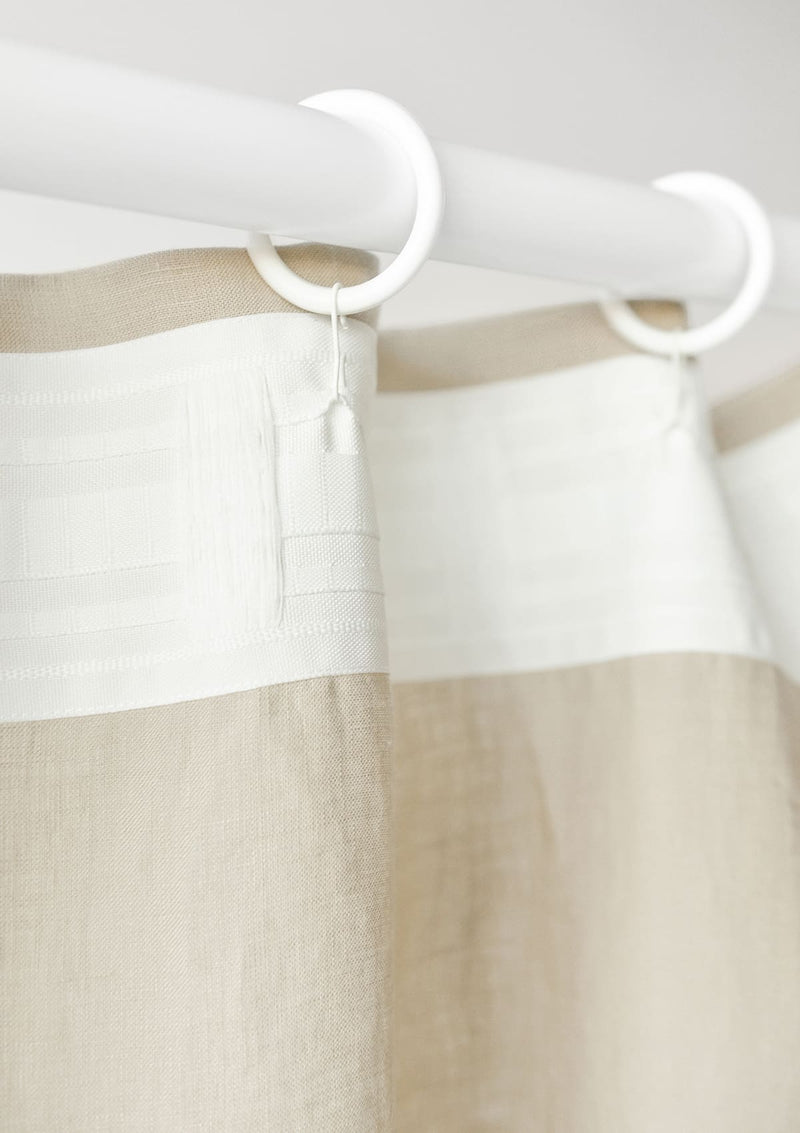 Linen Curtain Panel With Multi-functional Tape
