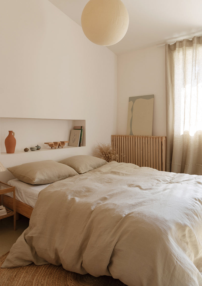 Beige Linen Duvet Cover
