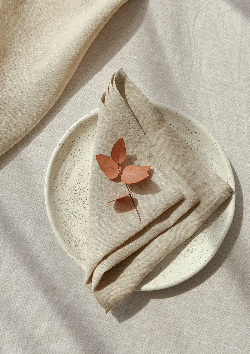 Beige Linen Napkin Set