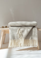 Beige Merino Wool Blanket