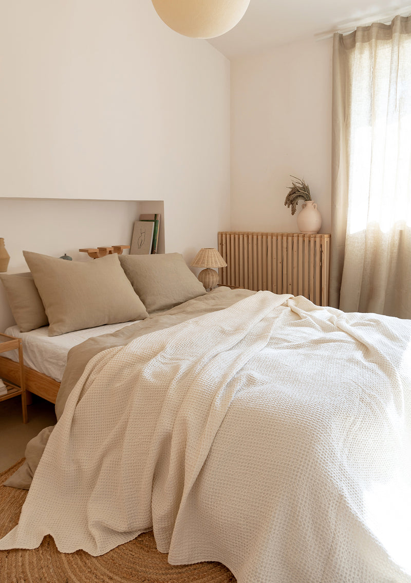 Beige Linen Duvet Cover