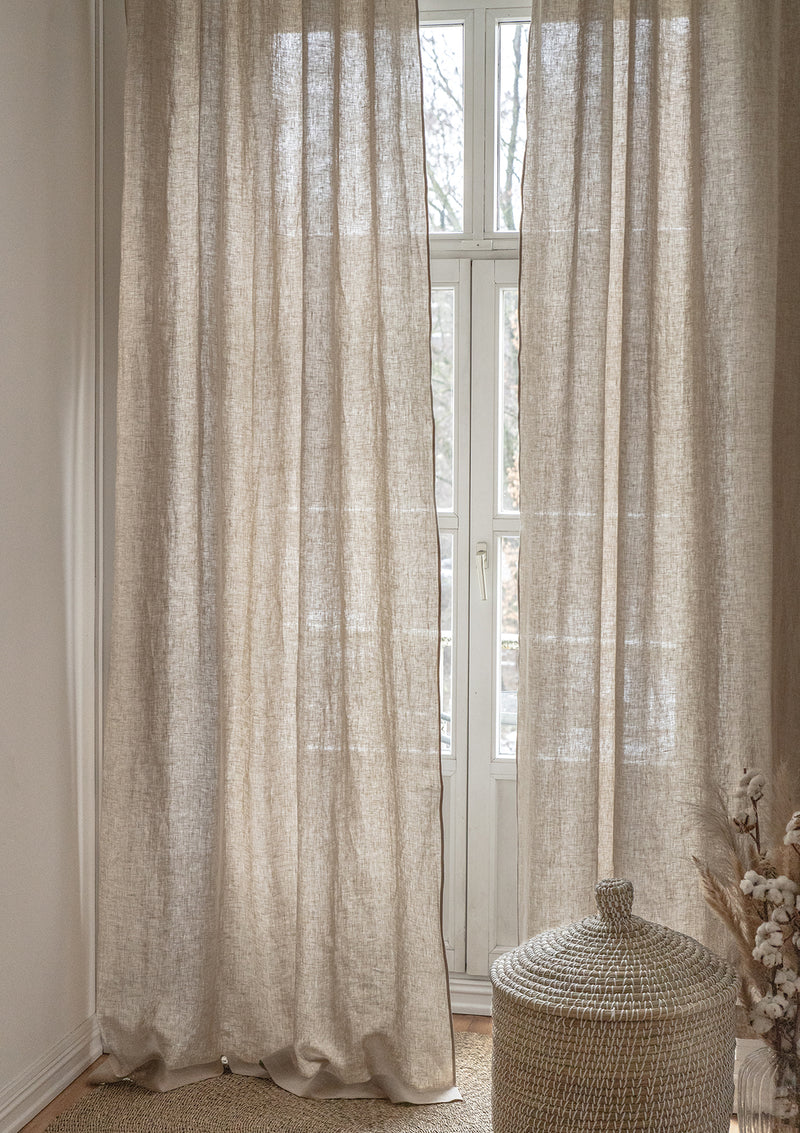 Rod Pocket Linen Curtain Panel